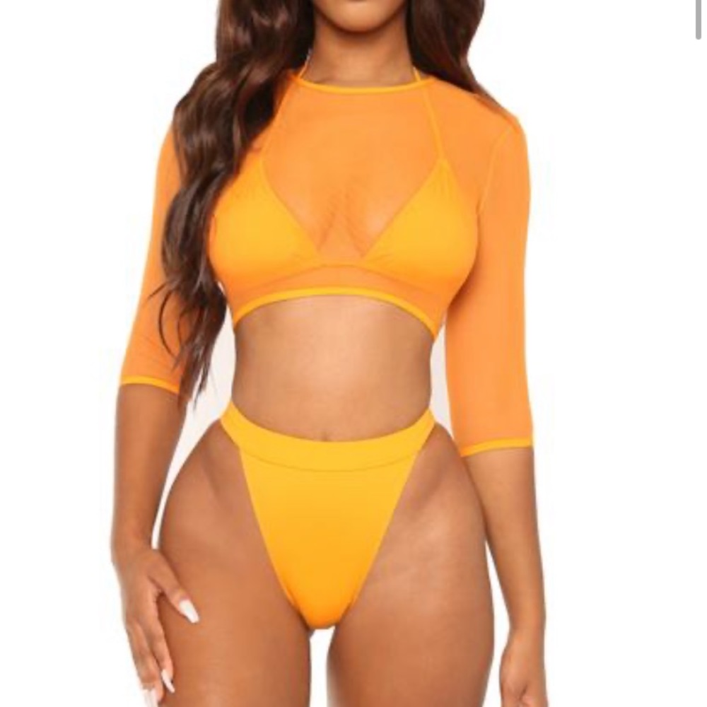 Orange 3 piece bikini